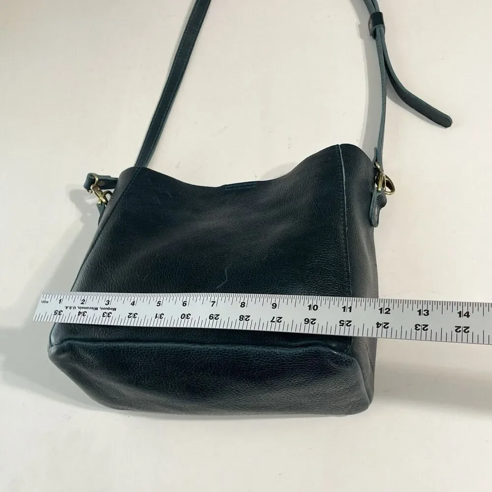 Portland Leather Goods Green Butterfly Bucket Bag Purse Crossbody